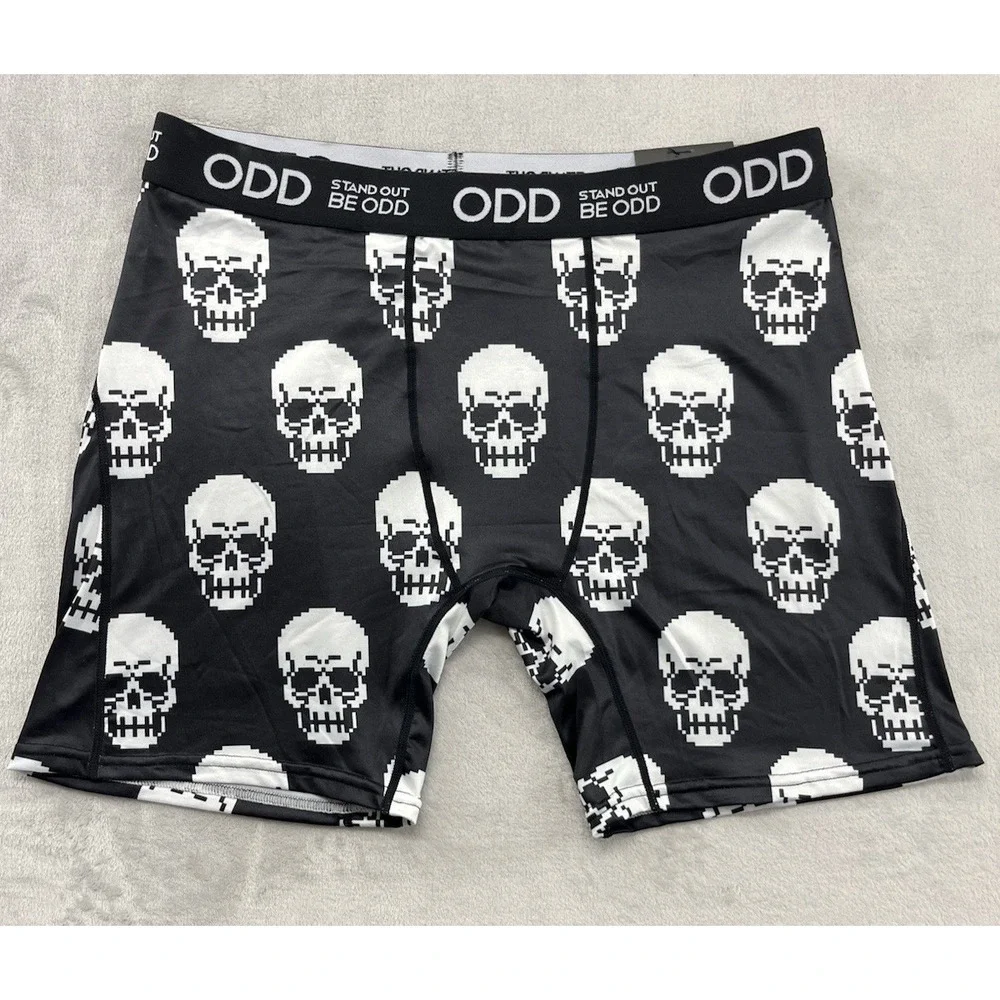 STAND OUT BE ODD Boxer Briefs Men Extra Large White Black Skulls Underwear